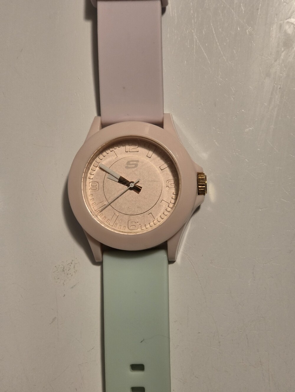 Skechers Women's Two-Tone Pink and Mint Analog Watch